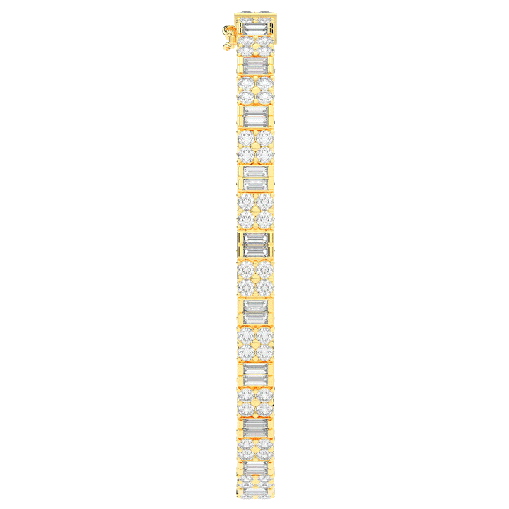 5.75CT.TW ROUND CLUSTER AND BAGUETTE LAB DIAMOND TENNIS BRACELET - Nazarelle