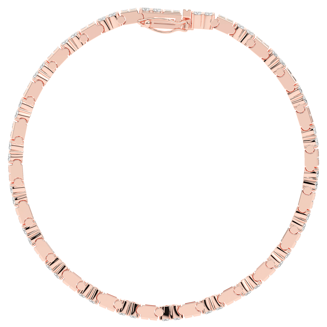 5.75CT.TW ROUND CLUSTER AND BAGUETTE LAB DIAMOND TENNIS BRACELET - Nazarelle