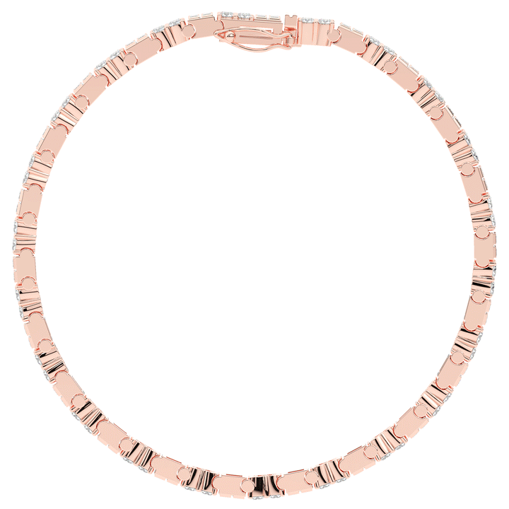 5.75CT.TW ROUND CLUSTER AND BAGUETTE LAB DIAMOND TENNIS BRACELET - Nazarelle