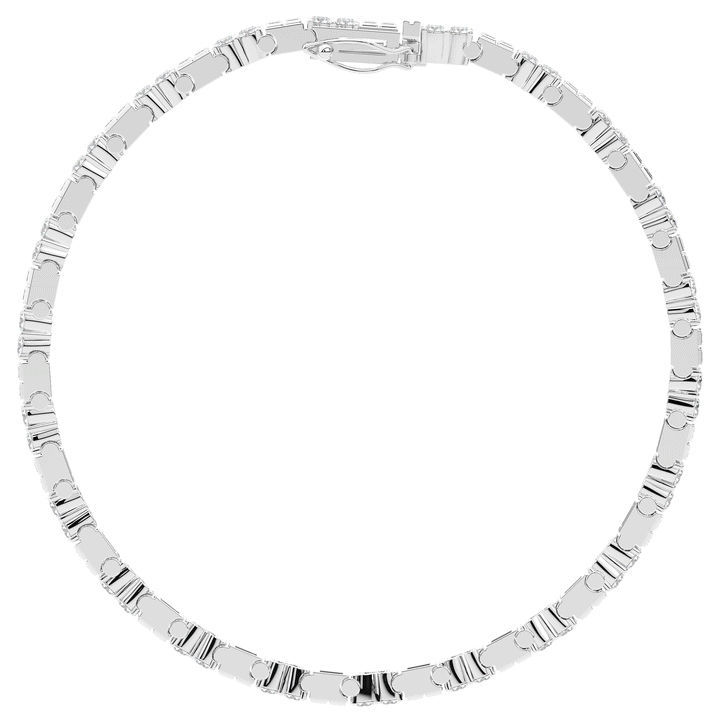 5.75CT.TW ROUND CLUSTER AND BAGUETTE LAB DIAMOND TENNIS BRACELET - Nazarelle