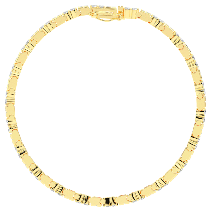 5.75CT.TW ROUND CLUSTER AND BAGUETTE LAB DIAMOND TENNIS BRACELET - Nazarelle