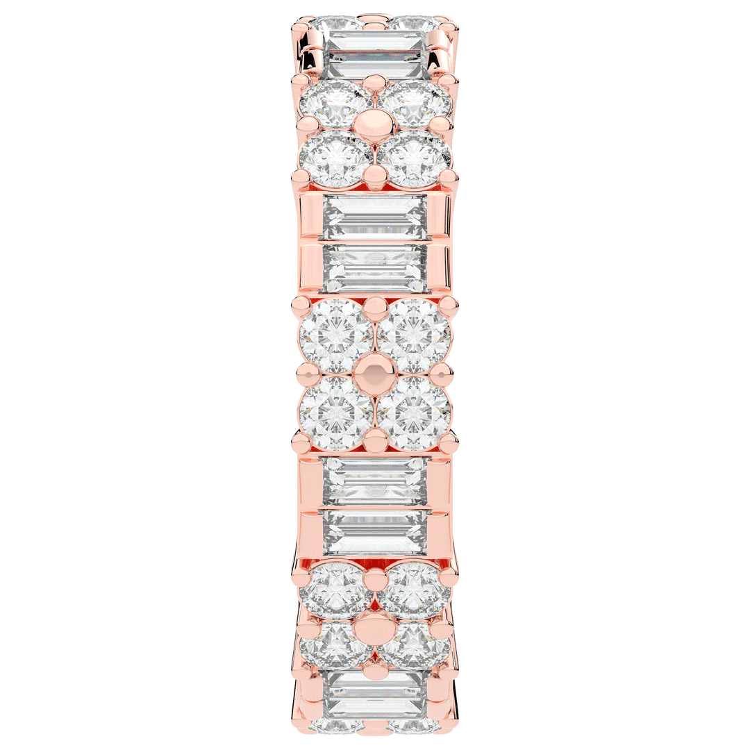 2.00CT.TW BAGUETTE AND ROUND LAB DIAMOND ETERNITY WEDDING BAND - Nazarelle