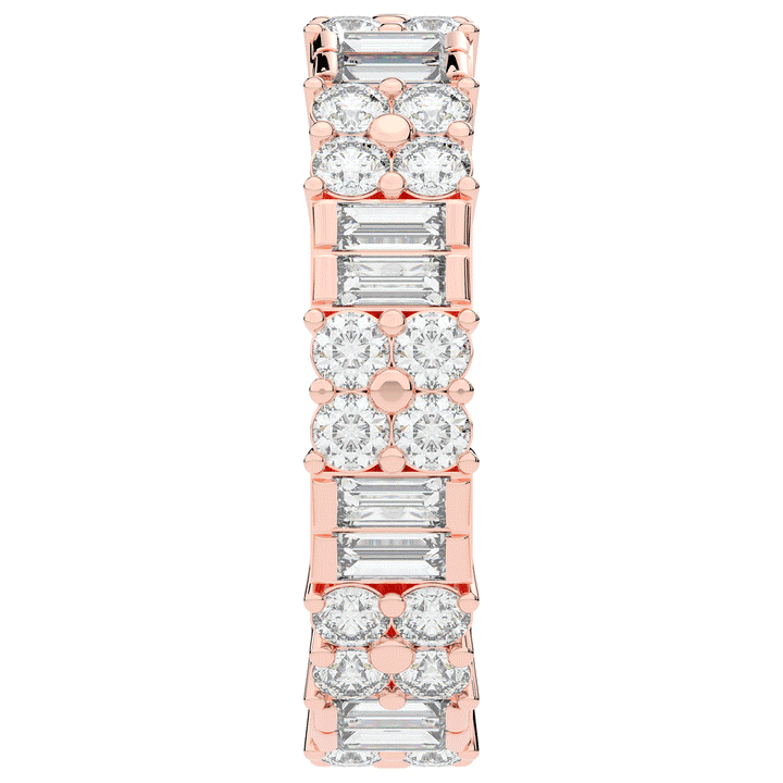 2.00CT.TW BAGUETTE AND ROUND LAB DIAMOND ETERNITY WEDDING BAND - Nazarelle