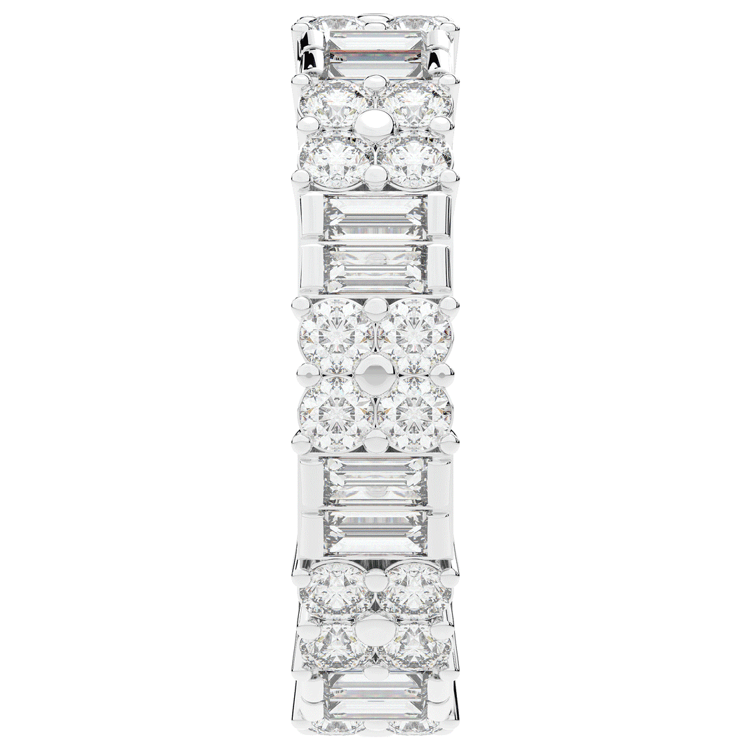 2.00CT.TW BAGUETTE AND ROUND LAB DIAMOND ETERNITY WEDDING BAND - Nazarelle