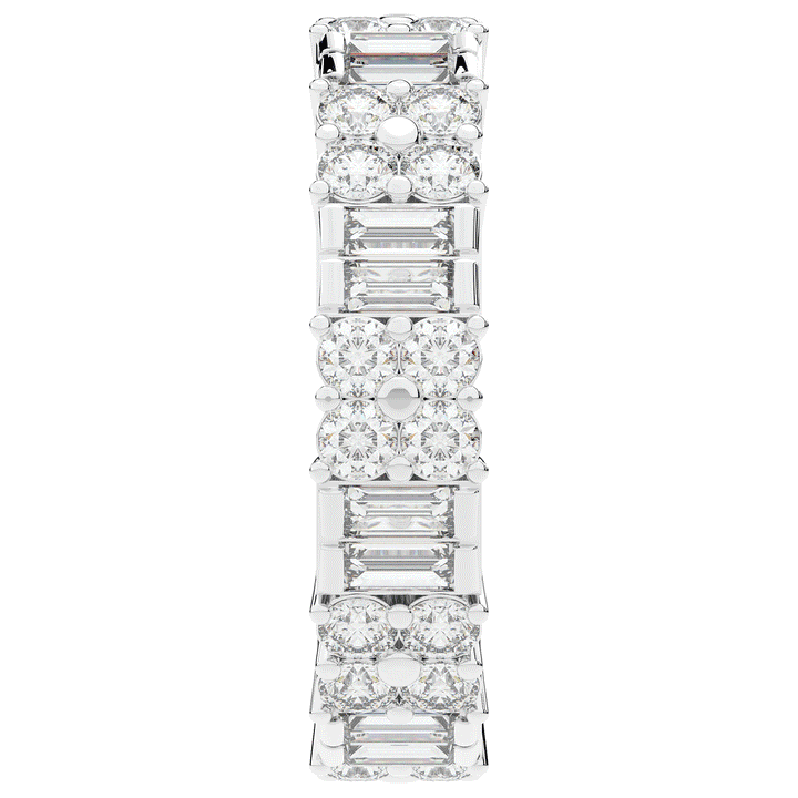 2.00CT.TW BAGUETTE AND ROUND LAB DIAMOND ETERNITY WEDDING BAND - Nazarelle