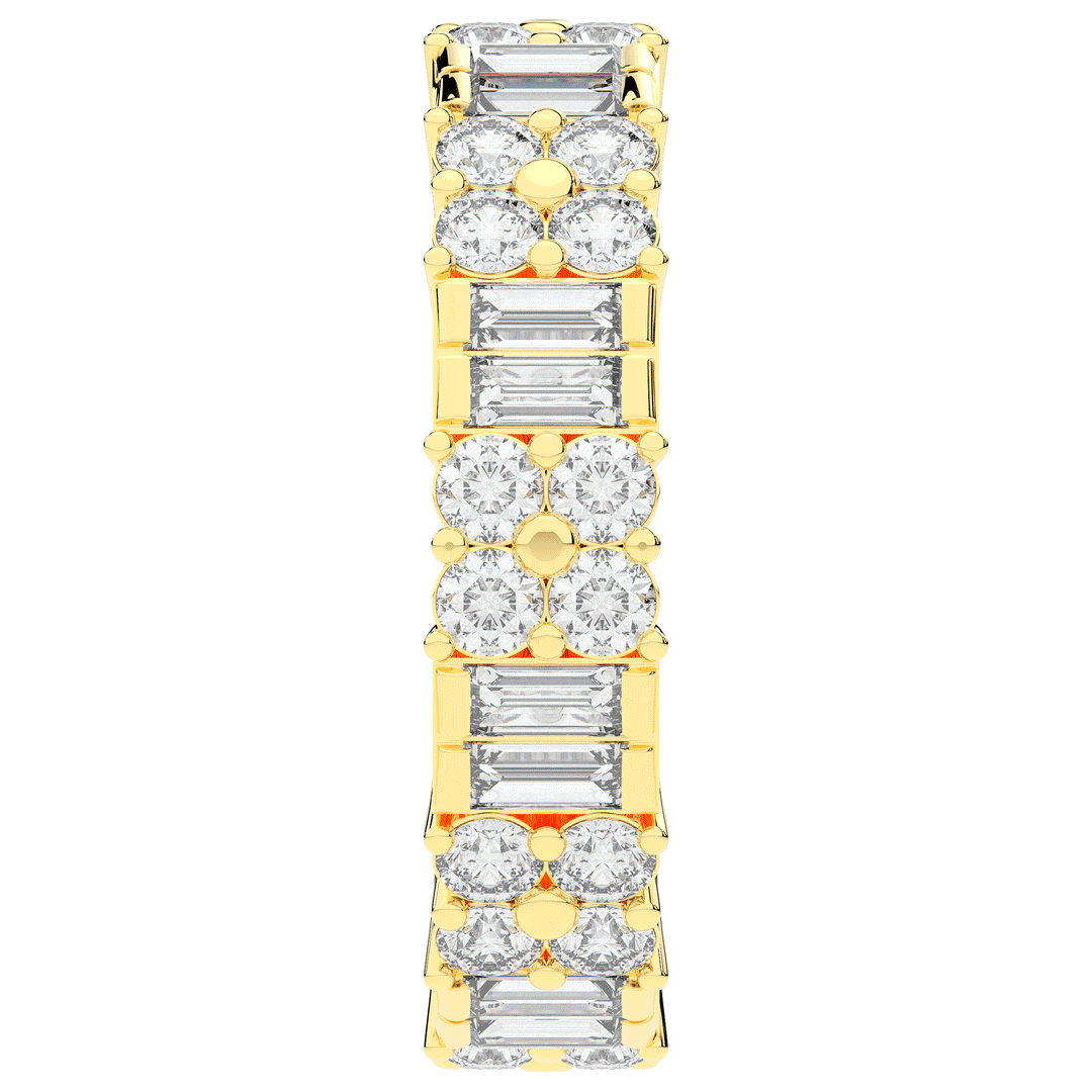 2.00CT.TW BAGUETTE AND ROUND LAB DIAMOND ETERNITY WEDDING BAND - Nazarelle