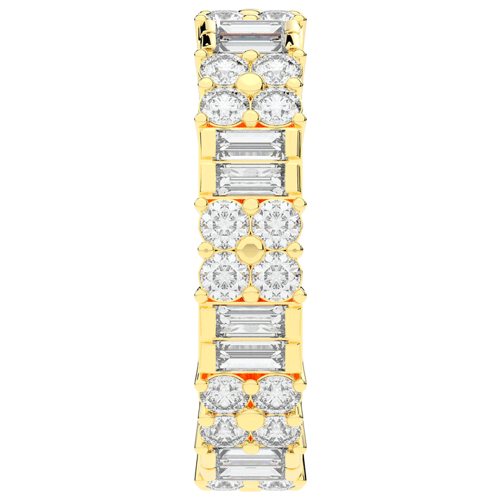 2.00CT.TW BAGUETTE AND ROUND LAB DIAMOND ETERNITY WEDDING BAND - Nazarelle