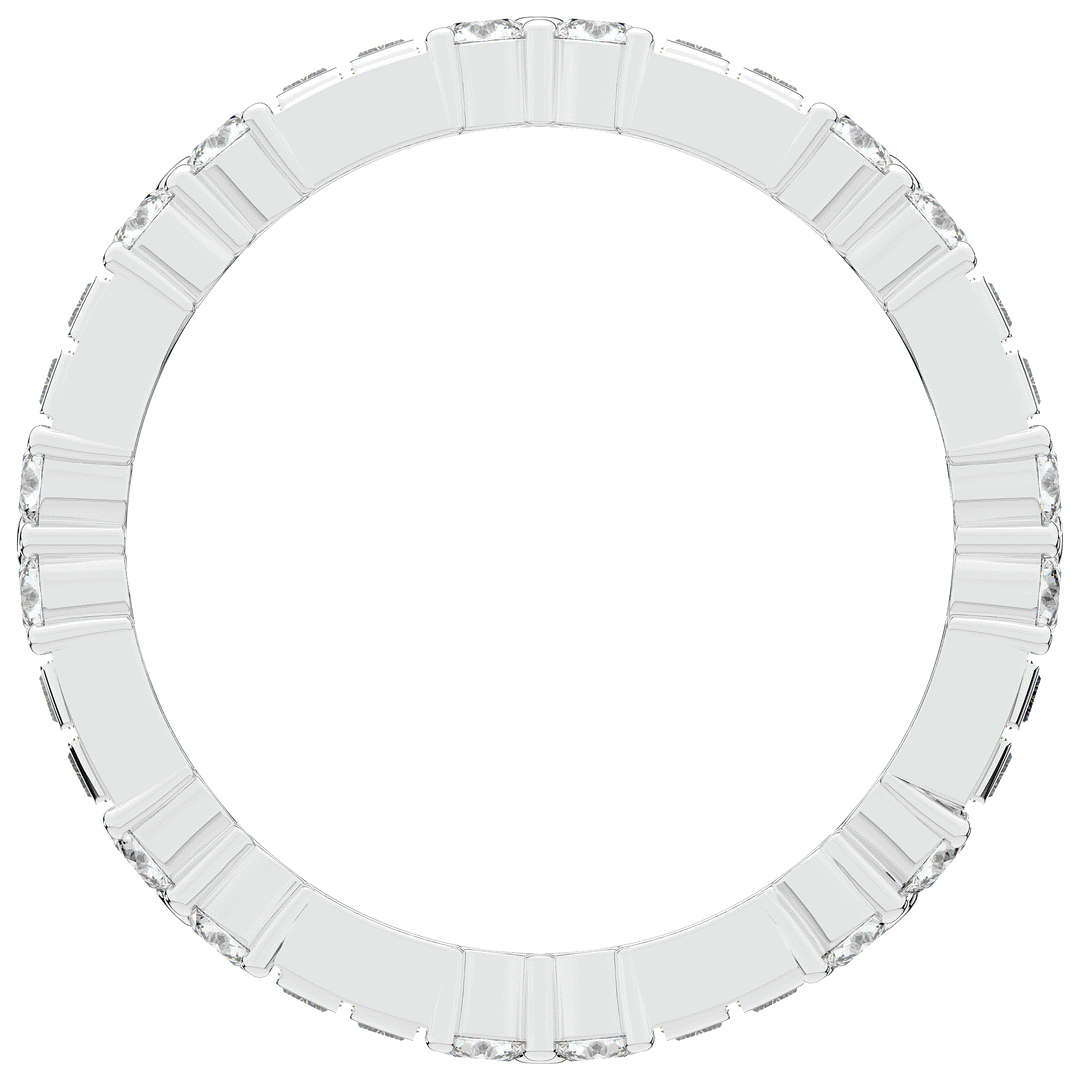 2.00CT.TW BAGUETTE AND ROUND LAB DIAMOND ETERNITY WEDDING BAND - Nazarelle