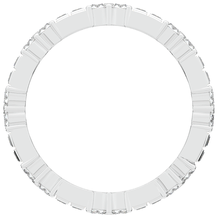 2.00CT.TW BAGUETTE AND ROUND LAB DIAMOND ETERNITY WEDDING BAND - Nazarelle
