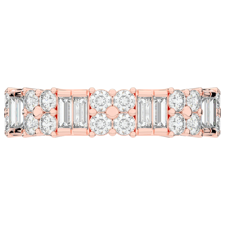 2.00CT.TW BAGUETTE AND ROUND LAB DIAMOND ETERNITY WEDDING BAND - Nazarelle