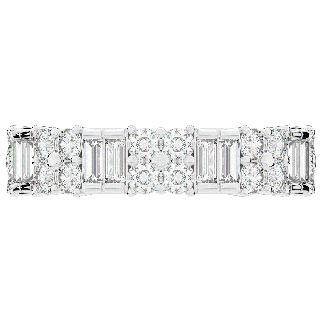 2.00CT.TW BAGUETTE AND ROUND LAB DIAMOND ETERNITY WEDDING BAND - Nazarelle