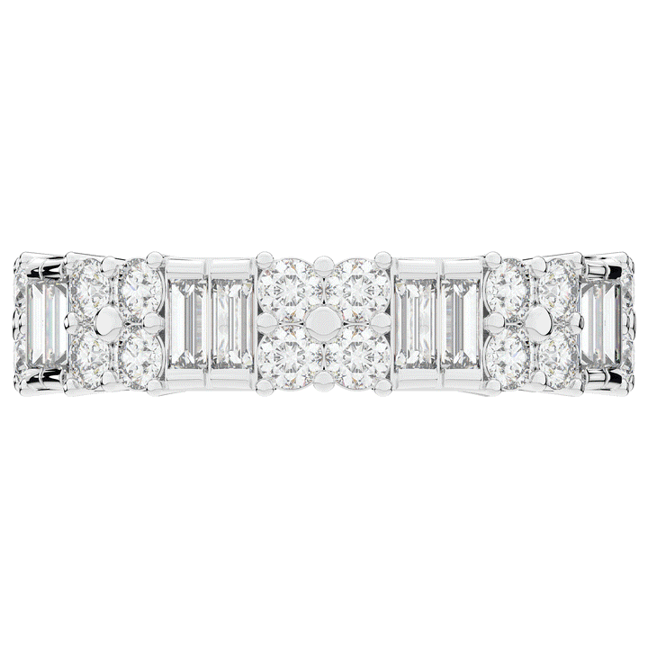 2.00CT.TW BAGUETTE AND ROUND LAB DIAMOND ETERNITY WEDDING BAND - Nazarelle