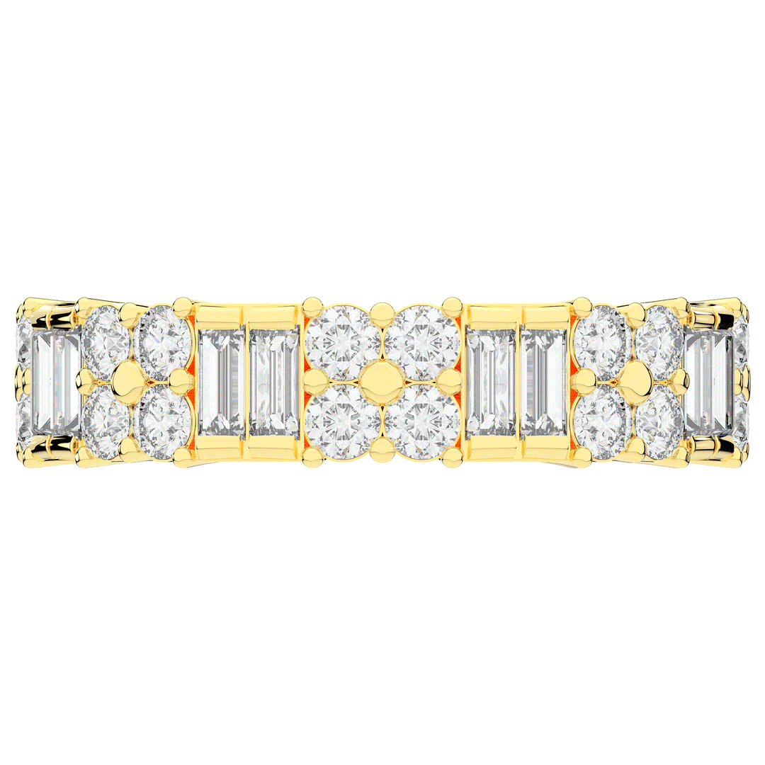 2.00CT.TW BAGUETTE AND ROUND LAB DIAMOND ETERNITY WEDDING BAND - Nazarelle