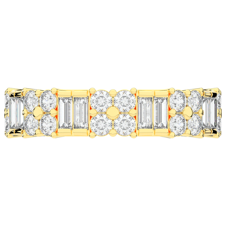 2.00CT.TW BAGUETTE AND ROUND LAB DIAMOND ETERNITY WEDDING BAND - Nazarelle