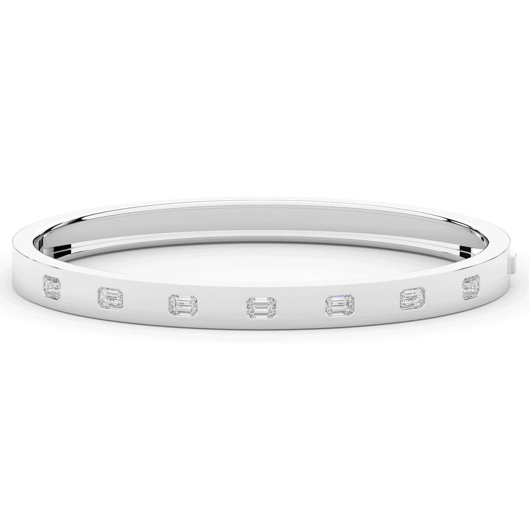 1.25CT.TW ROUND LAB DIAMOND BEZEL SET BANGLE - Nazarelle