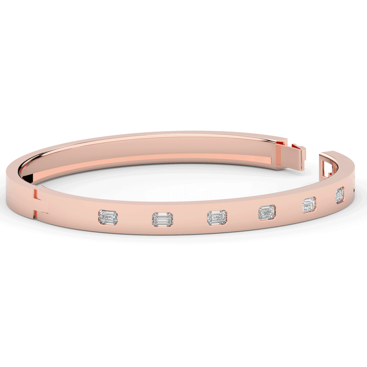 1.25CT.TW ROUND LAB DIAMOND BEZEL SET BANGLE - Nazarelle