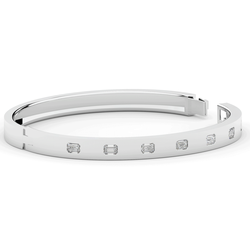 1.25CT.TW ROUND LAB DIAMOND BEZEL SET BANGLE - Nazarelle