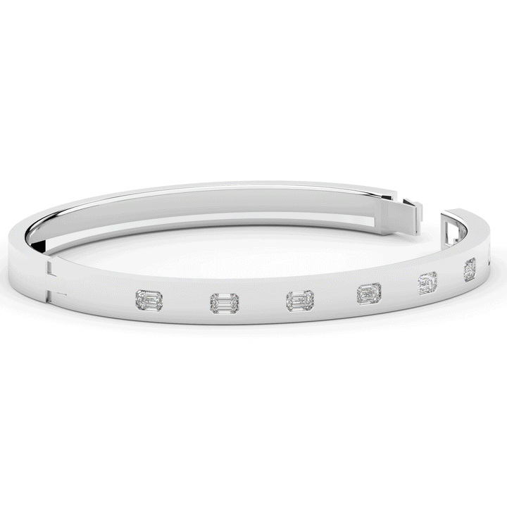 1.25CT.TW ROUND LAB DIAMOND BEZEL SET BANGLE - Nazarelle