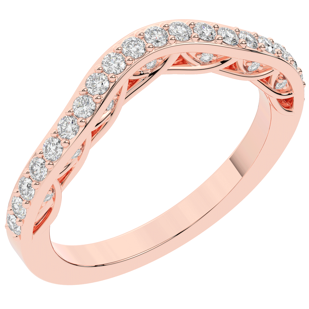 0.35CT.TW ROUND LAB DIAMOND CONTOUR WEDDING BAND - Nazarelle