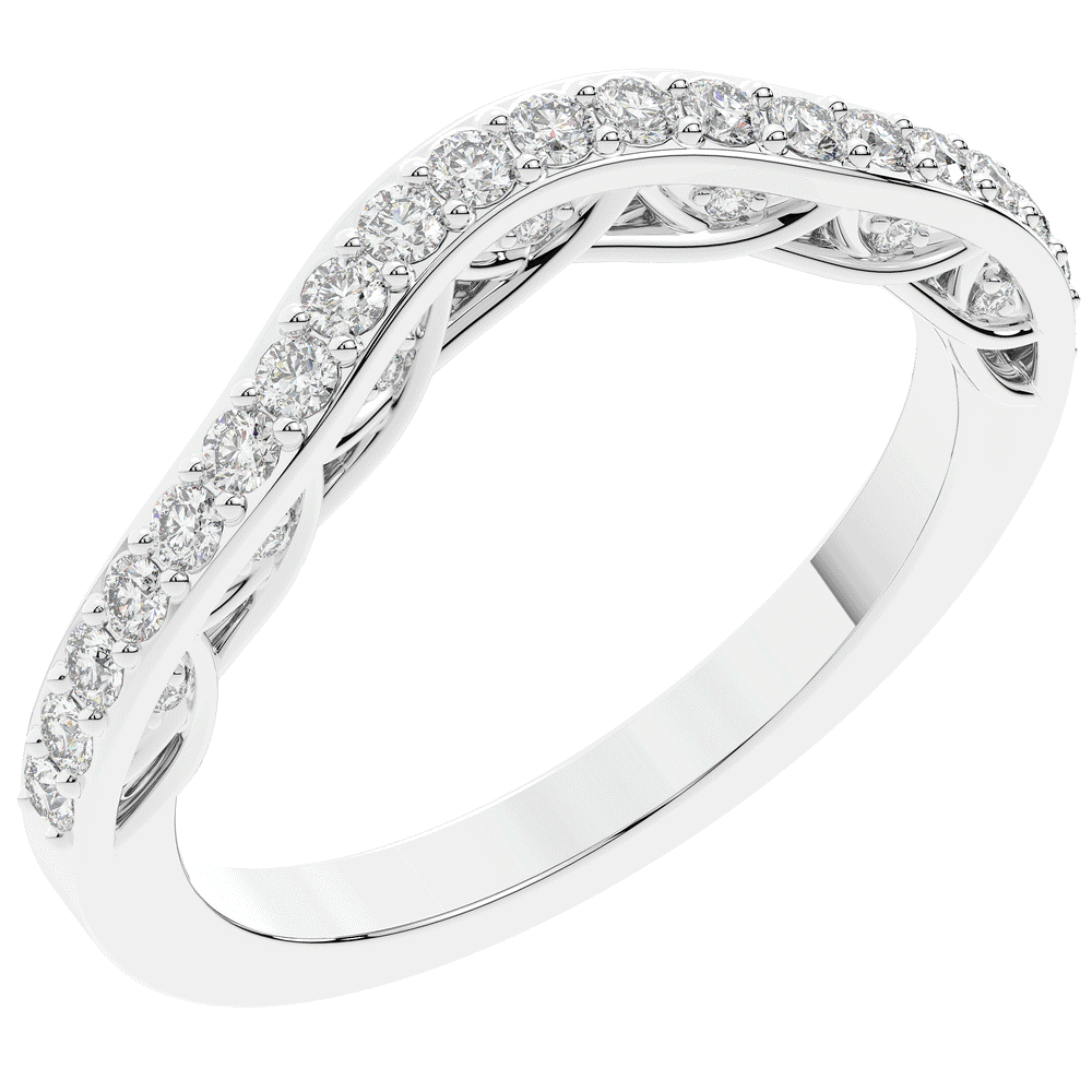 0.35CT.TW ROUND LAB DIAMOND CONTOUR WEDDING BAND - Nazarelle