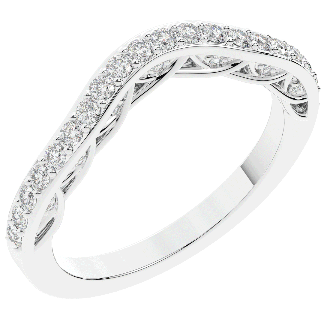 0.35CT.TW ROUND LAB DIAMOND CONTOUR WEDDING BAND - Nazarelle