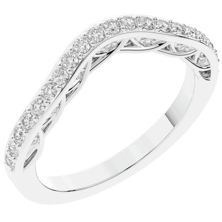 0.35CT.TW ROUND LAB DIAMOND CONTOUR WEDDING BAND - Nazarelle