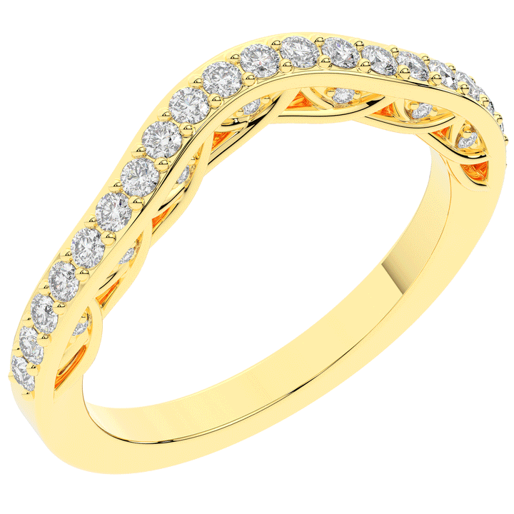 0.35CT.TW ROUND LAB DIAMOND CONTOUR WEDDING BAND - Nazarelle