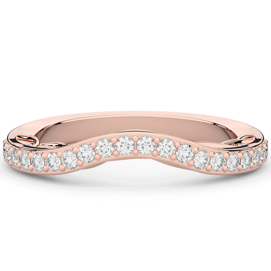 0.35CT.TW ROUND LAB DIAMOND CONTOUR WEDDING BAND - Nazarelle