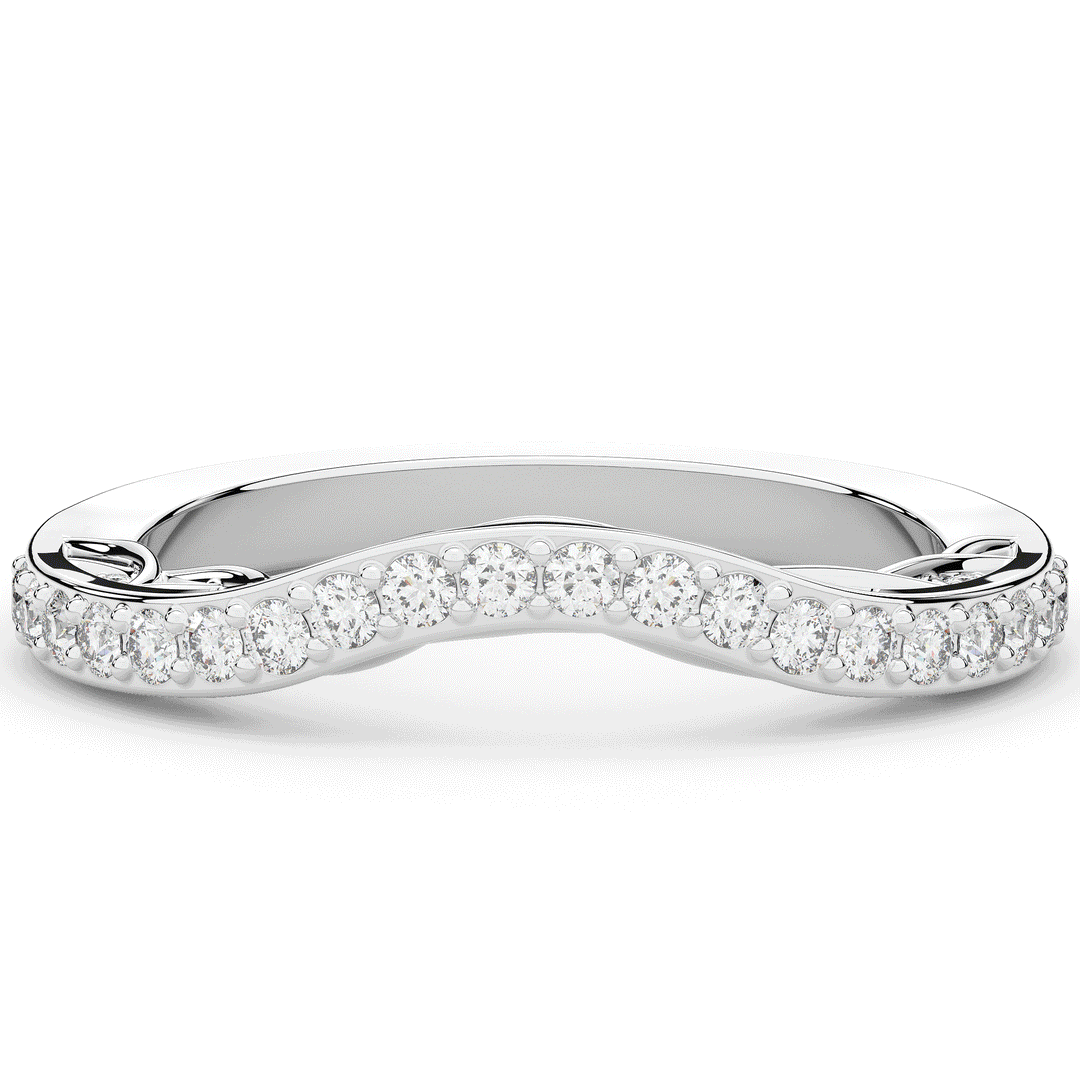 0.35CT.TW ROUND LAB DIAMOND CONTOUR WEDDING BAND - Nazarelle