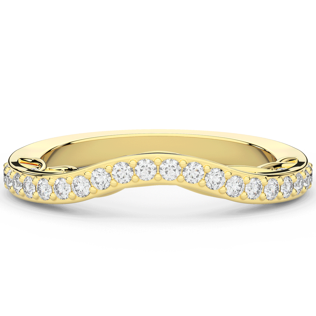 0.35CT.TW ROUND LAB DIAMOND CONTOUR WEDDING BAND - Nazarelle