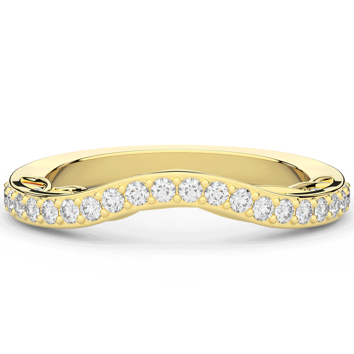 0.35CT.TW ROUND LAB DIAMOND CONTOUR WEDDING BAND - Nazarelle