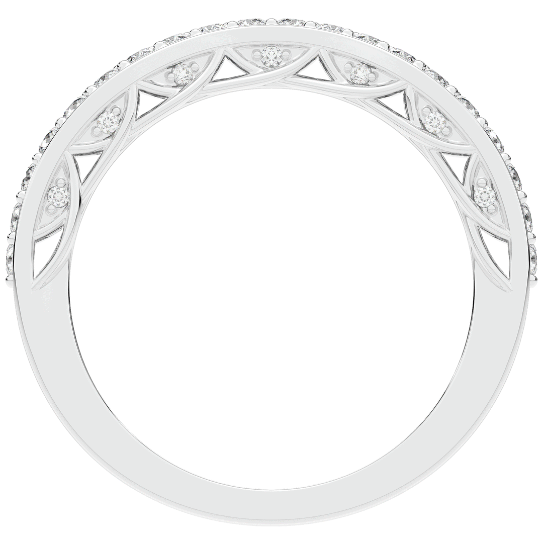 0.35CT.TW ROUND LAB DIAMOND CONTOUR WEDDING BAND - Nazarelle