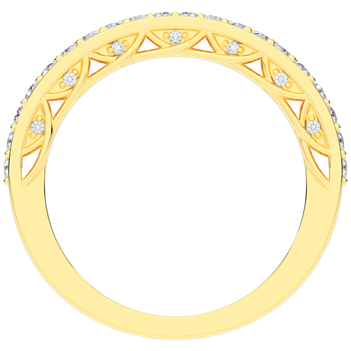 0.35CT.TW ROUND LAB DIAMOND CONTOUR WEDDING BAND - Nazarelle