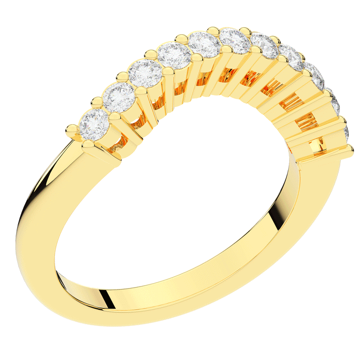 0.30CT.TW ROUND LAB DIAMOND CONTOUR WEDDING BAND - Nazarelle