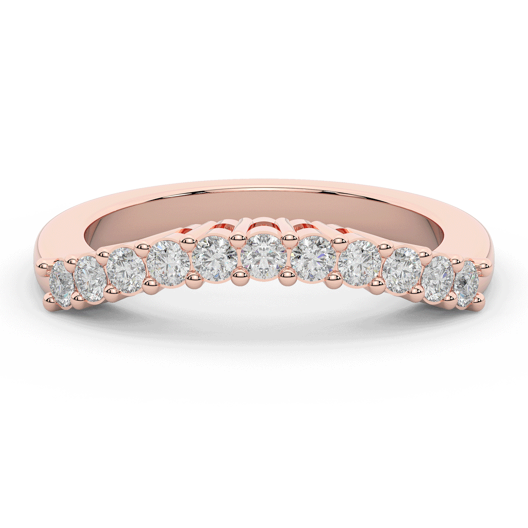 0.30CT.TW ROUND LAB DIAMOND CONTOUR WEDDING BAND - Nazarelle