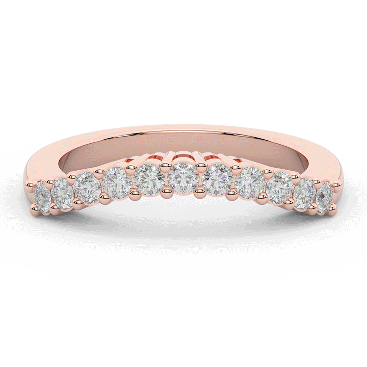 0.30CT.TW ROUND LAB DIAMOND CONTOUR WEDDING BAND - Nazarelle