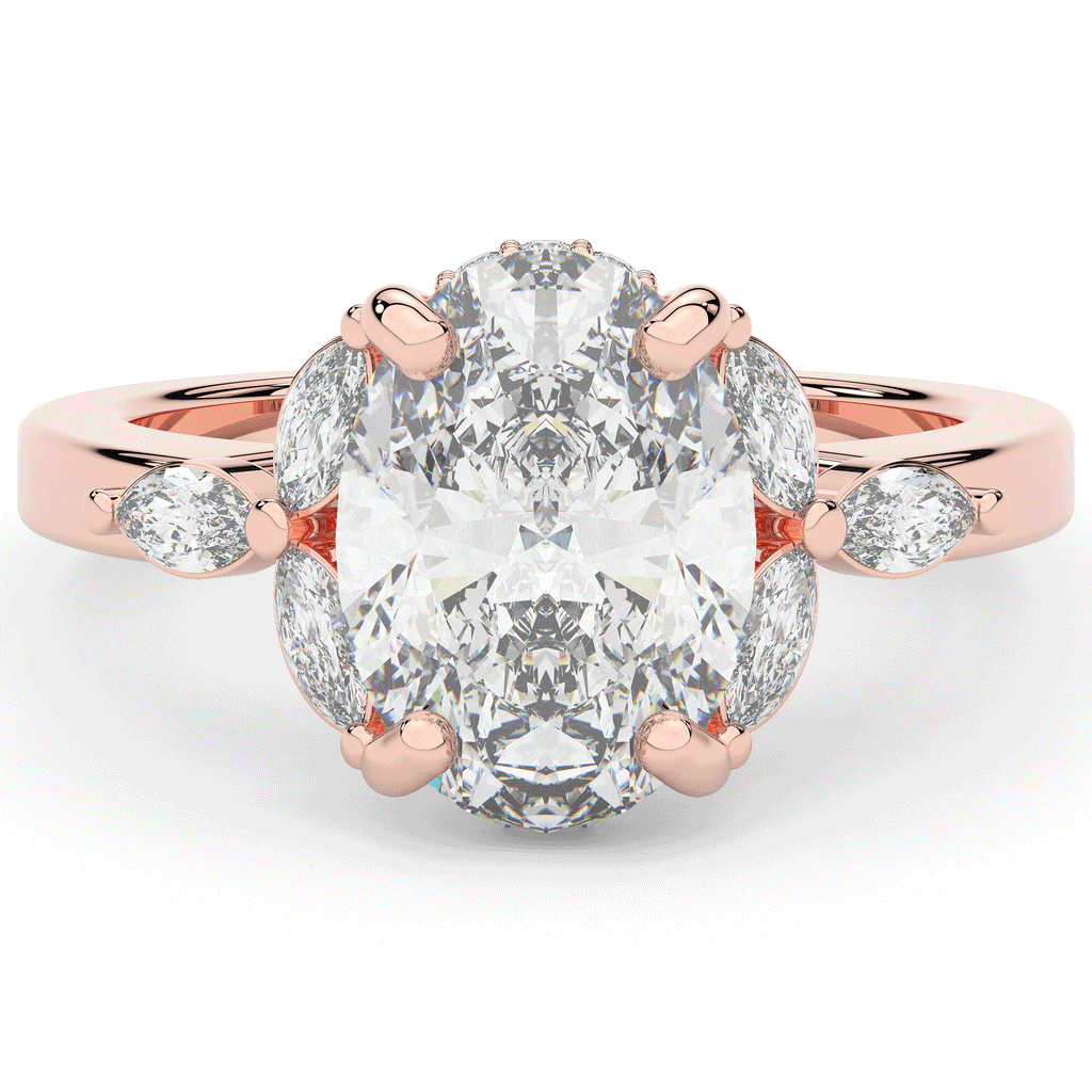 2.85CT.TW OVAL LAB DIAMOND ENGAGEMENT RING - Nazarelle