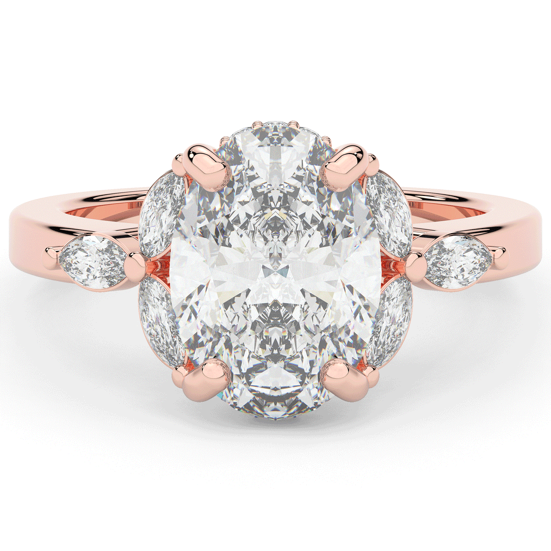 2.85CT.TW OVAL LAB DIAMOND ENGAGEMENT RING - Nazarelle