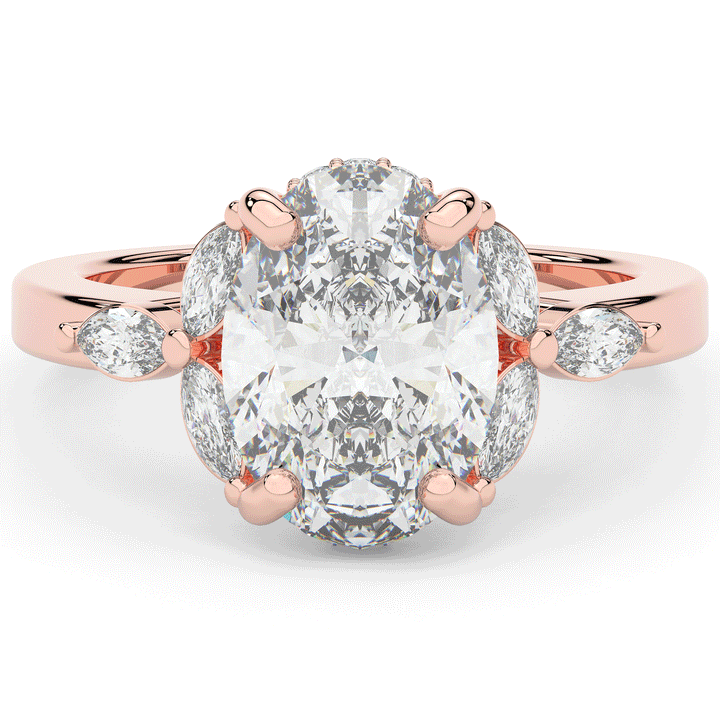 2.85CT.TW OVAL LAB DIAMOND ENGAGEMENT RING - Nazarelle