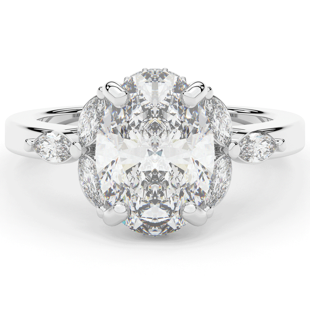 2.85CT.TW OVAL LAB DIAMOND ENGAGEMENT RING - Nazarelle