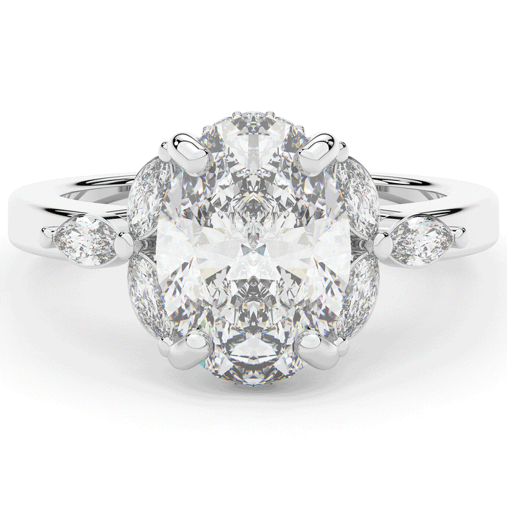 2.85CT.TW OVAL LAB DIAMOND ENGAGEMENT RING - Nazarelle
