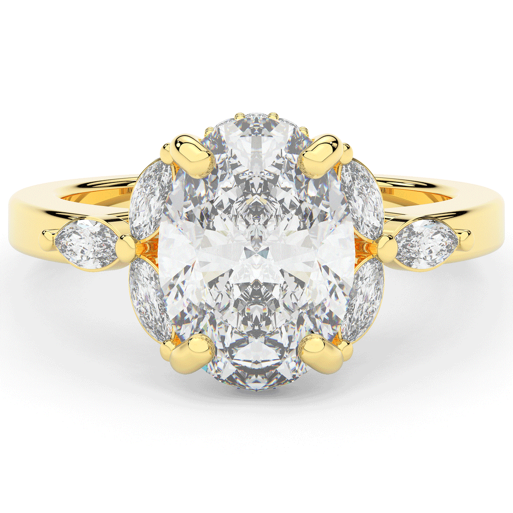 2.85CT.TW OVAL LAB DIAMOND ENGAGEMENT RING - Nazarelle