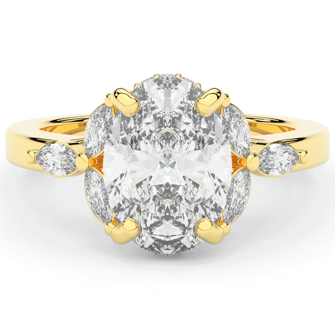 2.85CT.TW OVAL LAB DIAMOND ENGAGEMENT RING - Nazarelle