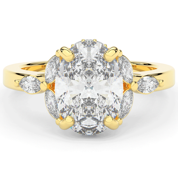 2.85CT.TW OVAL LAB DIAMOND ENGAGEMENT RING - Nazarelle