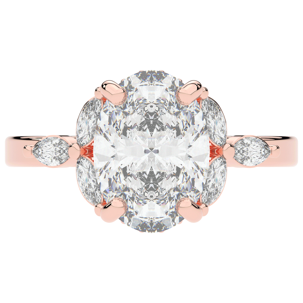 2.85CT.TW OVAL LAB DIAMOND ENGAGEMENT RING - Nazarelle