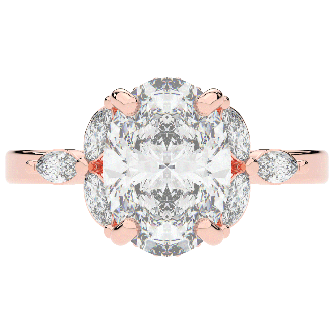 2.85CT.TW OVAL LAB DIAMOND ENGAGEMENT RING - Nazarelle