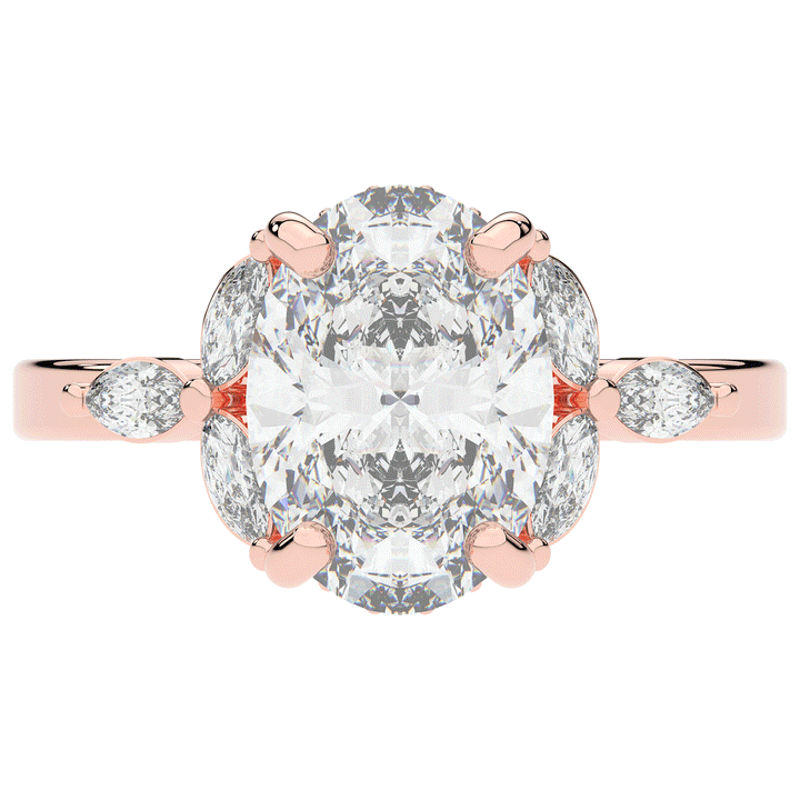 2.85CT.TW OVAL LAB DIAMOND ENGAGEMENT RING - Nazarelle