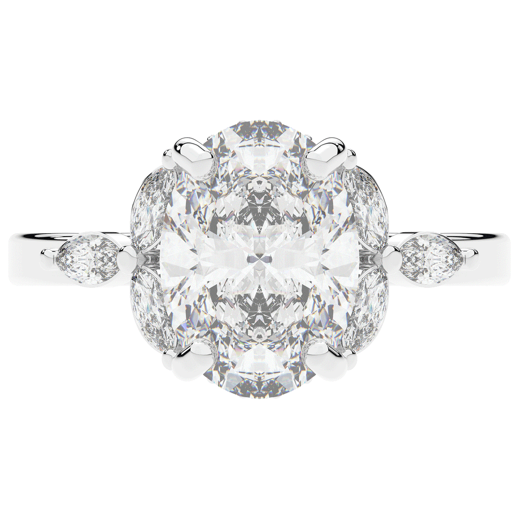 2.85CT.TW OVAL LAB DIAMOND ENGAGEMENT RING - Nazarelle
