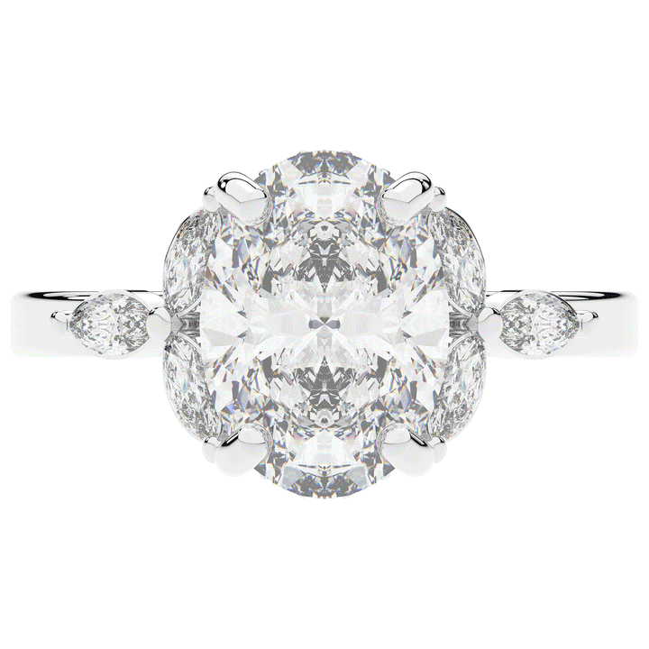 2.85CT.TW OVAL LAB DIAMOND ENGAGEMENT RING - Nazarelle