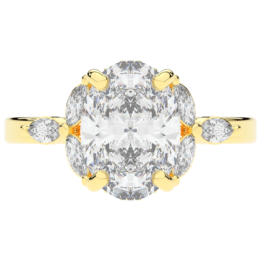 2.85CT.TW OVAL LAB DIAMOND ENGAGEMENT RING - Nazarelle